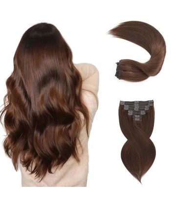 120 g Straight Chocolate Clip Extensions Kit, 4 plus qu'un jeu 