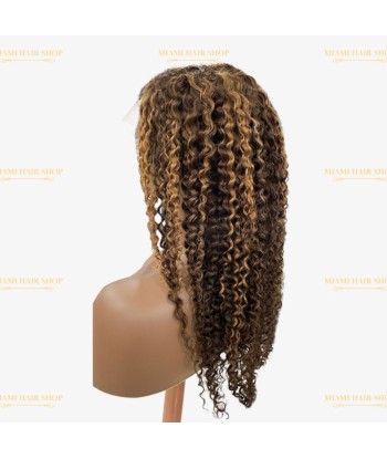 Kinky Curly Blear Blonde Kinky Perücke ohne Kleber mit vorgekoppelter Spitze Vous souhaitez 