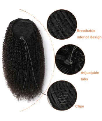 Cola de caballo de caballo negra para cabello remy cable afro rizado la livraison gratuite