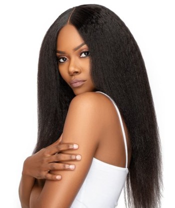 Perruque avec closure raie au milieu ou de côté en cheveux brésiliens kinky straight - Cheridan pas cher 