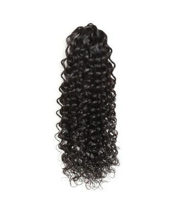 Coda di cavallo nera coda di cavallo con pinze naturali Remy Hair Deep Wave de France