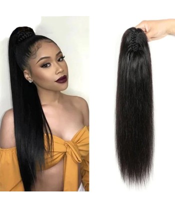 Queue de cheval Ponytail  Noir à Pince Naturel Remy Hair Straight commande en ligne