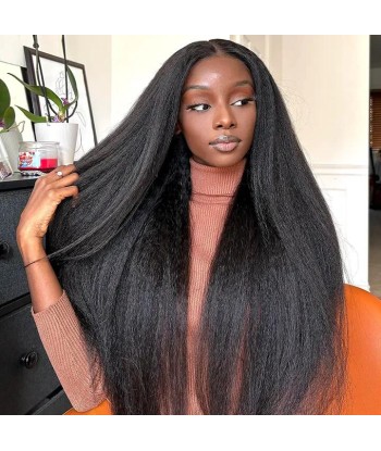 Vente Privée : Prédécoupé Front lace 13x4" Afro Yaki Texture Brun Foncé « prêt-à-porter » Les êtres humains sont 