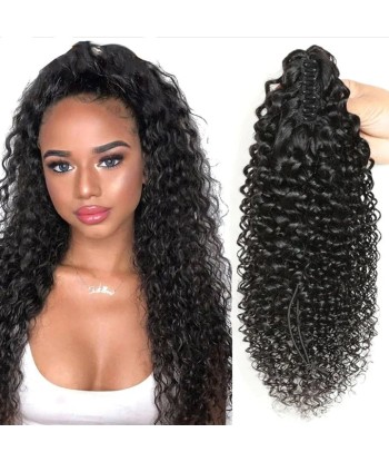 Queue de cheval Ponytail  Noir à Pince Naturel Remy Hair Kinky Curly commande en ligne