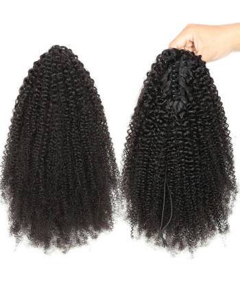 Queue de cheval Ponytail  Noir à Pince Naturel Remy Hair  Afro Curly soldes