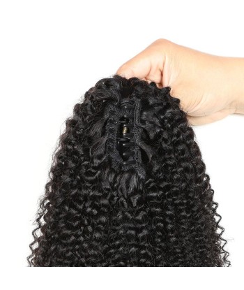 Queue de cheval Ponytail  Noir à Pince Naturel Remy Hair  Afro Curly soldes