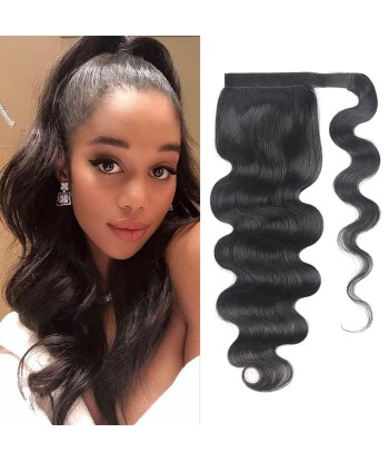 Queue de cheval Ponytail  Noir Ruban Magique Remy Hair Body Wave s'inspire de l'anatomie humaine