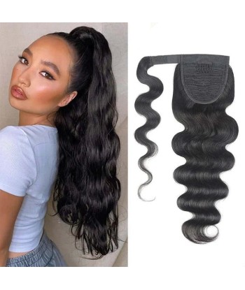 Queue de cheval Ponytail  Noir Ruban Magique Remy Hair Body Wave s'inspire de l'anatomie humaine