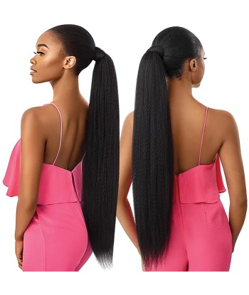 Queue de cheval Ponytail  Noir Ruban Magique Remy Hair Yaki Straight À commander