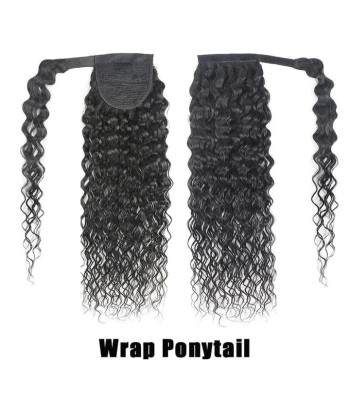 Queue de cheval Ponytail  Noir Ruban Magique Remy Hair Water Wave pas cher chine