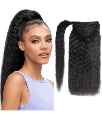 Queue de cheval Ponytail  Noir Ruban Magique Remy Hair Kinky Straight vente chaude votre 