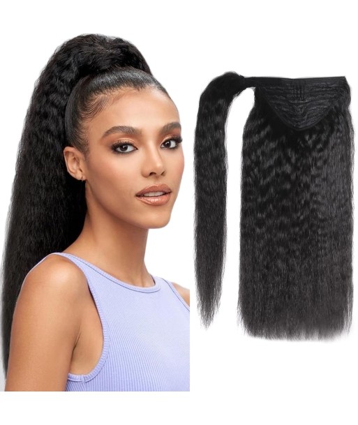 Queue de cheval Ponytail  Noir Ruban Magique Remy Hair Kinky Straight vente chaude votre 