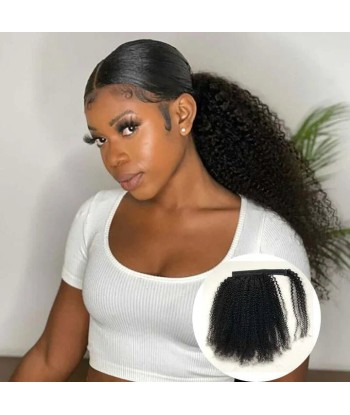 Queue de cheval Ponytail  Noir Ruban Magique Remy Hair  Afro Curly votre