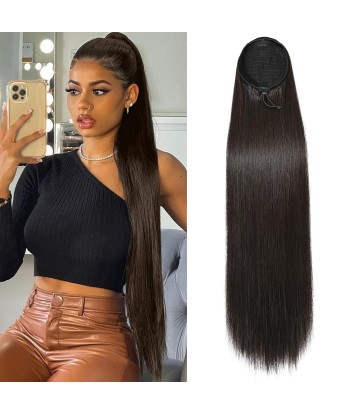 Queue de cheval Ponytail  Noir A Cordon Remy Hair Straight En savoir plus