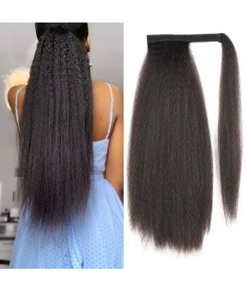 Queue de cheval Ponytail  Noir Ruban Magique Remy Hair Kinky Straight vente chaude votre 