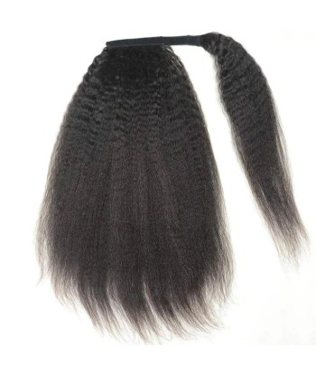 Queue de cheval Ponytail  Noir Ruban Magique Remy Hair Kinky Straight vente chaude votre 