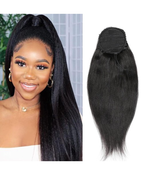 Queue de cheval Ponytail  Noir A Cordon Remy Hair Yaki Straight vente chaude votre 