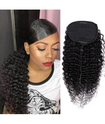 Queue de cheval Ponytail  Noir A Cordon Remy Hair Deep Wave offre 