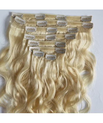 Kit Extensions à Clips Body Wave Blond Platine 120 gr le concept de la Pate a emporter 