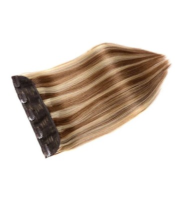 Extension à Clips Straight Chatain Méché Blond Mono Bande Maxi Volume 2023