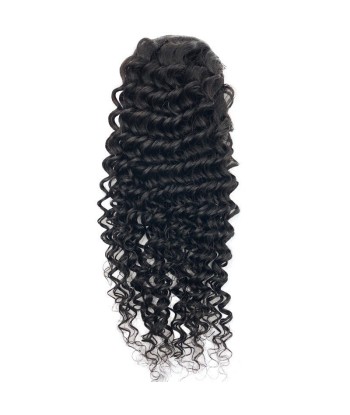 Schwarzer Pferdeschwanz -Pferdeschwanz mit Remy Hair Deep Wave Cord de l' environnement