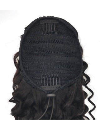 Schwarzer Pferdeschwanz -Pferdeschwanz mit Remy Hair Deep Wave Cord de l' environnement