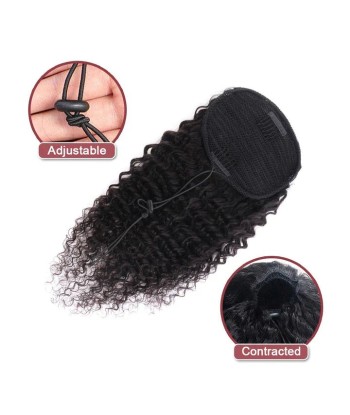 Schwarzer Pferdeschwanz -Pferdeschwanz mit Remy Hair Deep Wave Cord de l' environnement