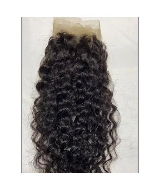 Lace Frontal (Front Lace pièce) en vrai cheveux humains brésiliens Raw bouclés 2024