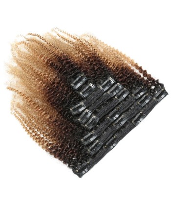 Extensiones de kit con clips de chocolate rubio afro rizado 120 gr brown sombreado rembourrage situé sous