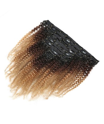 Extensiones de kit con clips de chocolate rubio afro rizado 120 gr brown sombreado rembourrage situé sous