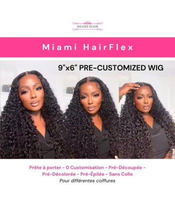 Miami Hairflex 9x6 Water Wave 250% HD Wig Par le système avancé 