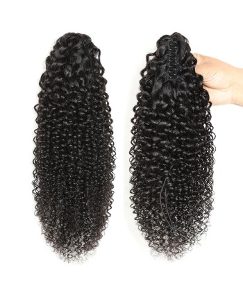 Zwarte paardenstaart paardenstaart met natuurlijke tang Remy Hair Kinky Curly des créatures d'habitude