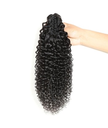 Zwarte paardenstaart paardenstaart met natuurlijke tang Remy Hair Kinky Curly des créatures d'habitude