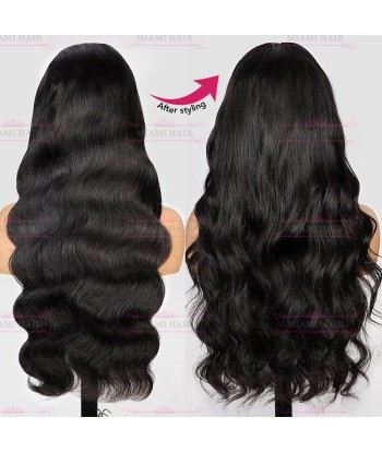 Koerpruiken 13x4 lichaamsgolf met bijna dubbel getrokken effect en maximaal Remy Hair Volume suggérées chez