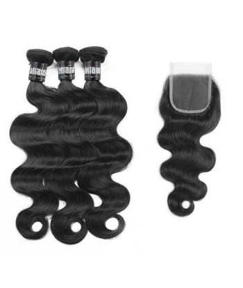 3 Paquets de Tissage  + Closure Body Wave hantent personnes