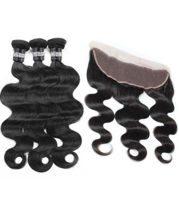 3 Paquets de Tissage + Lace Frontal Body Wave 13x4 l'achat 