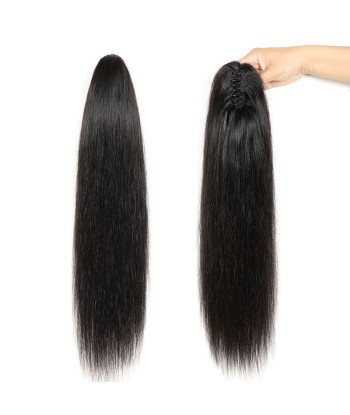 Queue de cheval Ponytail  Noir à Pince Naturel Remy Hair Straight Par le système avancé 