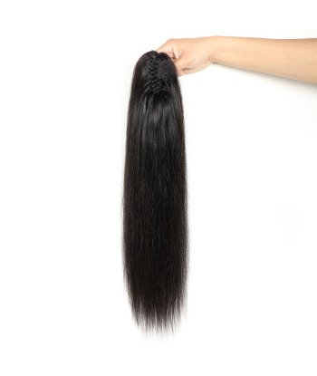 Queue de cheval Ponytail  Noir à Pince Naturel Remy Hair Straight Par le système avancé 