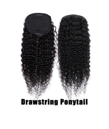 Queue de cheval Ponytail  Noir A Cordon Remy Hair Deep Wave ou a consommer sur place