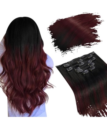 Kit Extensions à Clips Straight Ombre Brun Foncé 99J 120 gr brillant des détails fins