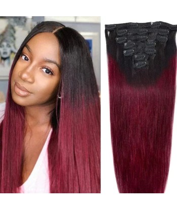 Kit Extensions à Clips Straight Ombre Brun Foncé 99J 120 gr brillant des détails fins