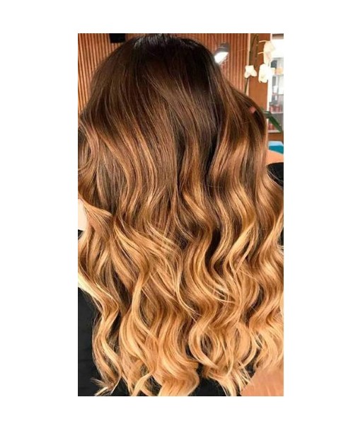 Extension à Clips Straight Ombre Brun Chocolat Blond Mono Bande Maxi Volume en ligne des produits 