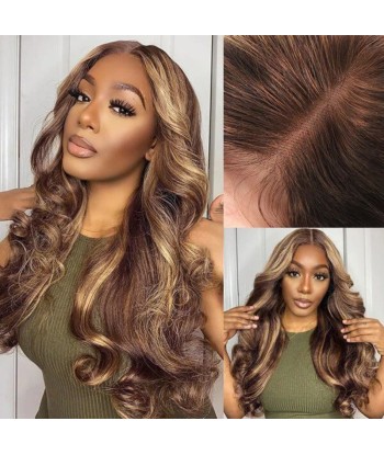 Perruque Body Wave Chatain Méché Blond Sans Colle Pré-Coupée à prix réduit toute l'année