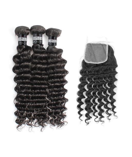 3 Paquets de Tissage  + Closure Deep Wave pas chere