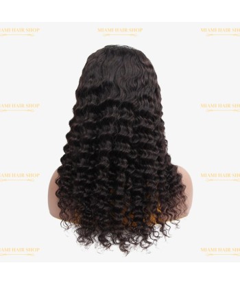 Perruque V-Part Deep Wave Brun Foncé pas chere