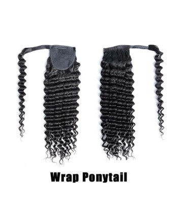 Queue de cheval Ponytail  Noir Ruban Magique Remy Hair Deep Wave Venez découvrir notre 