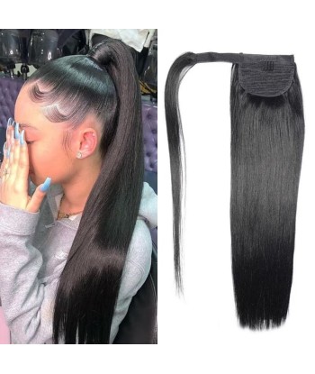 Queue de cheval Ponytail  Noir Ruban Magique Remy Hair Straight s'inspire de l'anatomie humaine