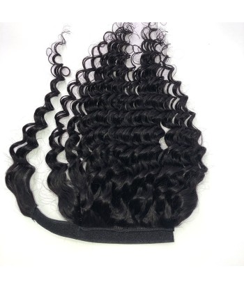 Queue de cheval Ponytail  Noir Ruban Magique Remy Hair Deep Wave Venez découvrir notre 